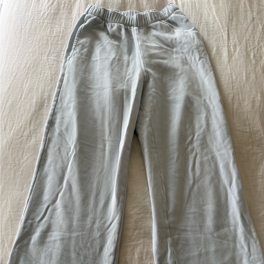 Hollister Light Blue/Gray Wide Leg Sweatpants